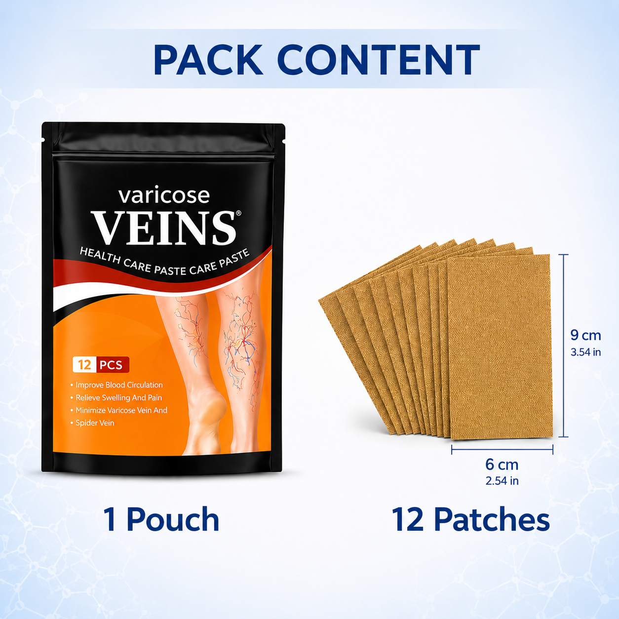 varicose veins Patch,  High-quality Sheet Material ,Set Of 12 Patches